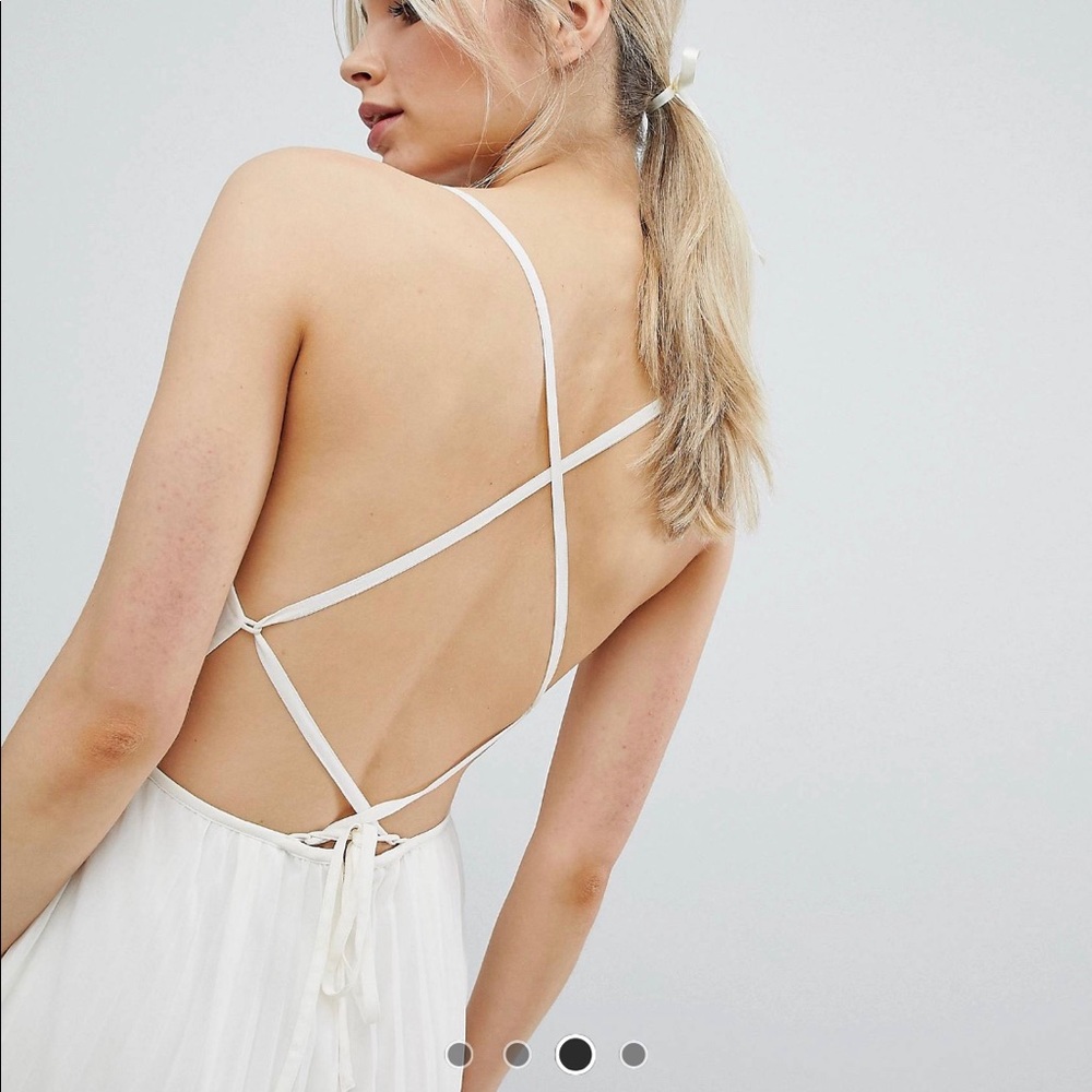 ASOS cami pleated maxi dress with strappy back